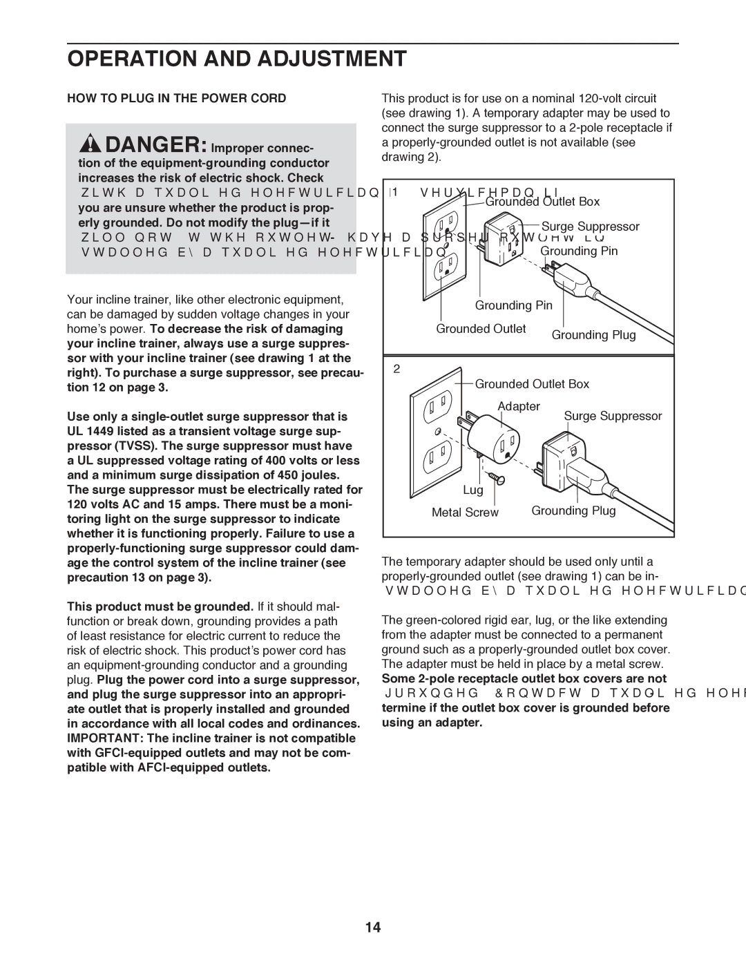 Sears NTL19010.0 user manual Operation AND ADJUSTMENT, HOW to Plug in the Power Cord 